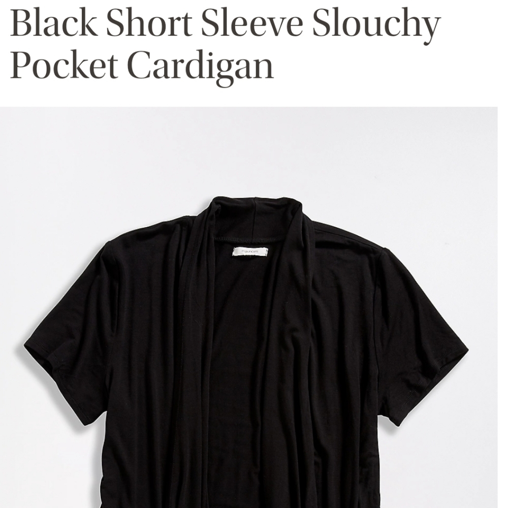 Maurices Black Short Sleeve Slouchy Pocket Cardigan